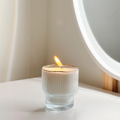 Oasis Pearled Sand Candle - 18oz Sand Wax, Refillable, Scented & Unscented Luxury Candle with 30 Wicks, Up to 120 Hours Burn Time (Salndalwood Vanilla)