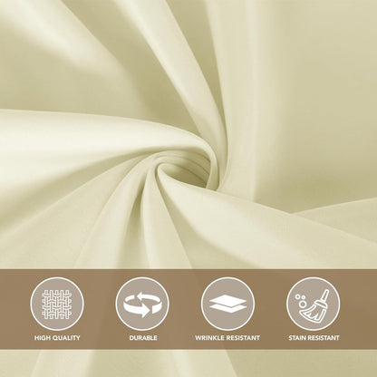 sancua Round Tablecloth 120 Inch Diameter, 8 Pack - Circle Polyester Fabric Table Cloth for Party Reception Banquet Birthday, Washable Formal Table Cover (Fit 48-96 Inch Tables), Beige