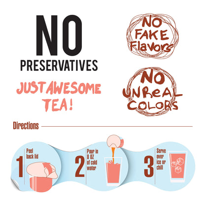 Ted's Tea by Java House - Single Serve Liquid Concentrate Pods - Peel and Pour - White Peach Green Tea - Pack of 12