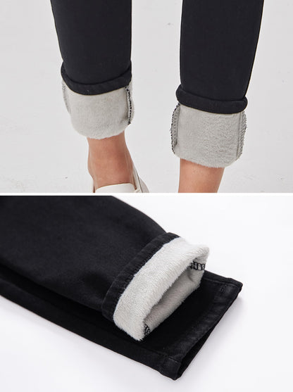Yehopere Women's Winter Fleece Lined Jeans Slim Fit Warm Skinny High Waist Denim Jeans