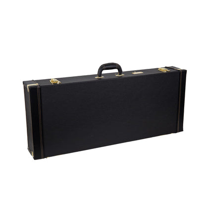 Crossrock Hard-Shell Wooden Case fits F-style Mandola-Stainless Steel Latches, Sponge Lining, Metal Feet, Storage Space - Black (CRW620MLBK-R)