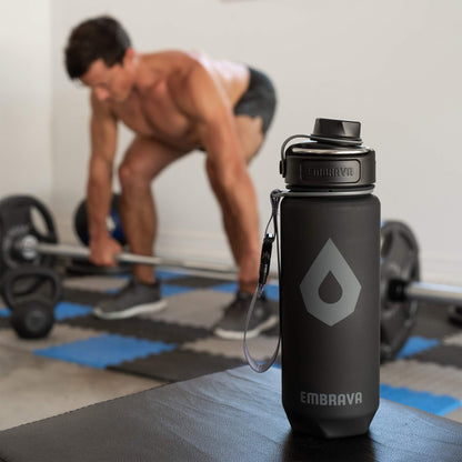 Embrava 24oz BPA-Free Plastic Sports Water Bottle with Time Markers