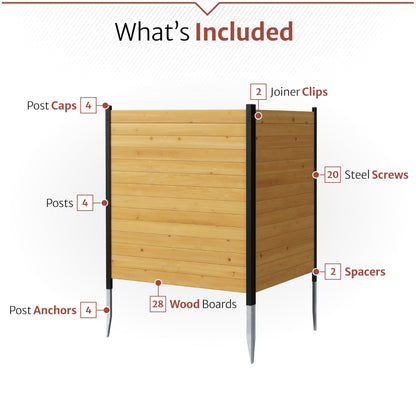 42in H x 38in W (2 Panels) No Dig Enclo Richmond Cedar Wood Privacy Screen, Ideal Outdoor Privacy Wall, Pool Equipment Enclosure, Trash Can Enclosures, Air Conditioner Fence, EC18008