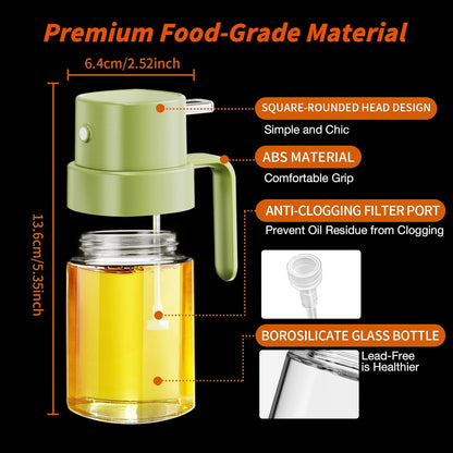 YARRAMATE Mini Oil Sprayer - 6.8 OZ Food-Grade Olive Oil Spray Bottle for Cooking & BBQ (Green)