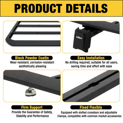 CALLIERT Aluminum Full-Length roof Rack Kit Cross Bars and Cargo Basket for 2007-2018 Jeep Wrangler JK 4 Door, Low-Profile Hardtop Luggage Carrier