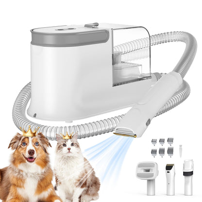 Ozumek Dog Grooming Vacuum, Dog Grooming Kit, 3 Suction Modes Dog Brush Vacuum with 5 Pet Grooming Tools (Alabaster)