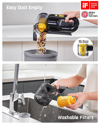 Fanttik Fold V10 APEX Pivot Cordless Car Vacuum, 17000Pa Handheld Vacuum Suction Power, Smart LED Display, Portable for Car Home Pet (Deluxe with Flexible Hose&Pet Brush)