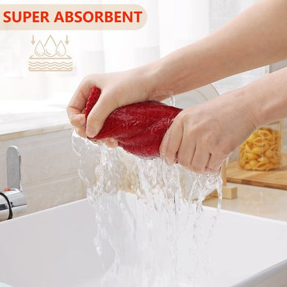 Homaxy 100% Cotton Waffle Weave Kitchen Dish Cloths, Ultra Soft Absorbent Quick Drying Dish Towels, 12 x 12 Inches, 12-Pack, Red