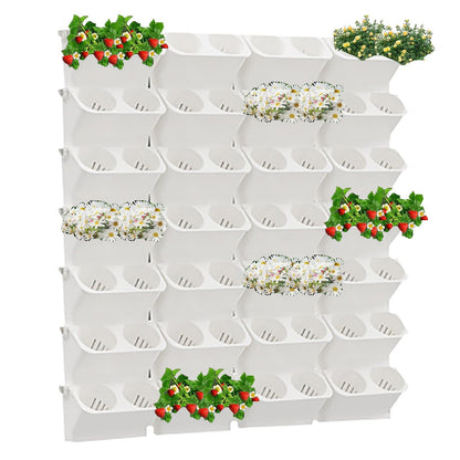 Vertical Wall Planter - Stacking Outdoor & Indoor Self-Watering Planters, Wall-Mounted Hanging Plant Holder for Herbs, Flowers & Garden Decor - Space-Saving Greenery Solution