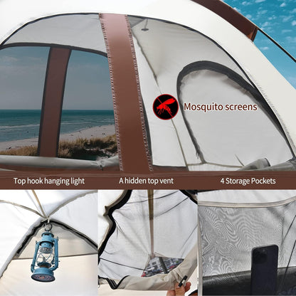 Tecoom Truck Tent Waterproof PU3000mm Double Layer for 5.5-5.8ft Pickup Bed, Portable 2 Person Compact Full Size Bed for Back of Truck Camping Beach Tent with Rain Fly