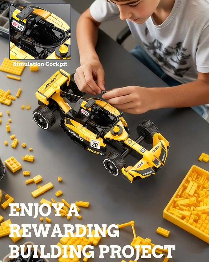 Racing Car Building Blocks Set Speed Champions Model Kit for Kids Ages 14+ and Adults Creative Race Toy Gift for Boys &amp Girls(XZ0002)