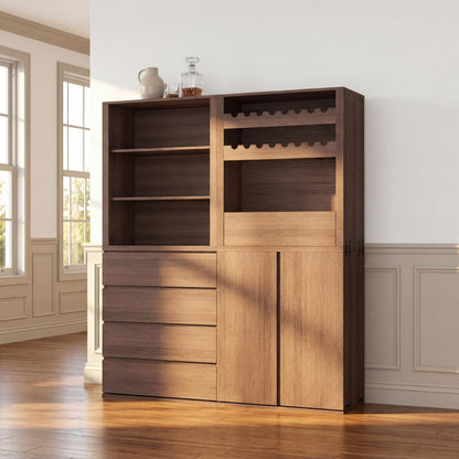 Trygoal 3-Shelf Open Bookcase, Stackable Wood Bookshelf, Mid Century Modern Freestanding Storage Cabinet, Multi-Purpose Organizer for Bedroom, Living Room, Kitchen, Bathroom, Dining Room, Walnut