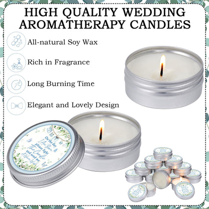 MTLEE 50 Pcs Greenery Baby Shower Scented Candles for Boy Gift Travel Tin Candle Aromatherapy Candle Favors for Winter Baby Shower Favors Wedding Gifts, Compound Scent Essential Oil