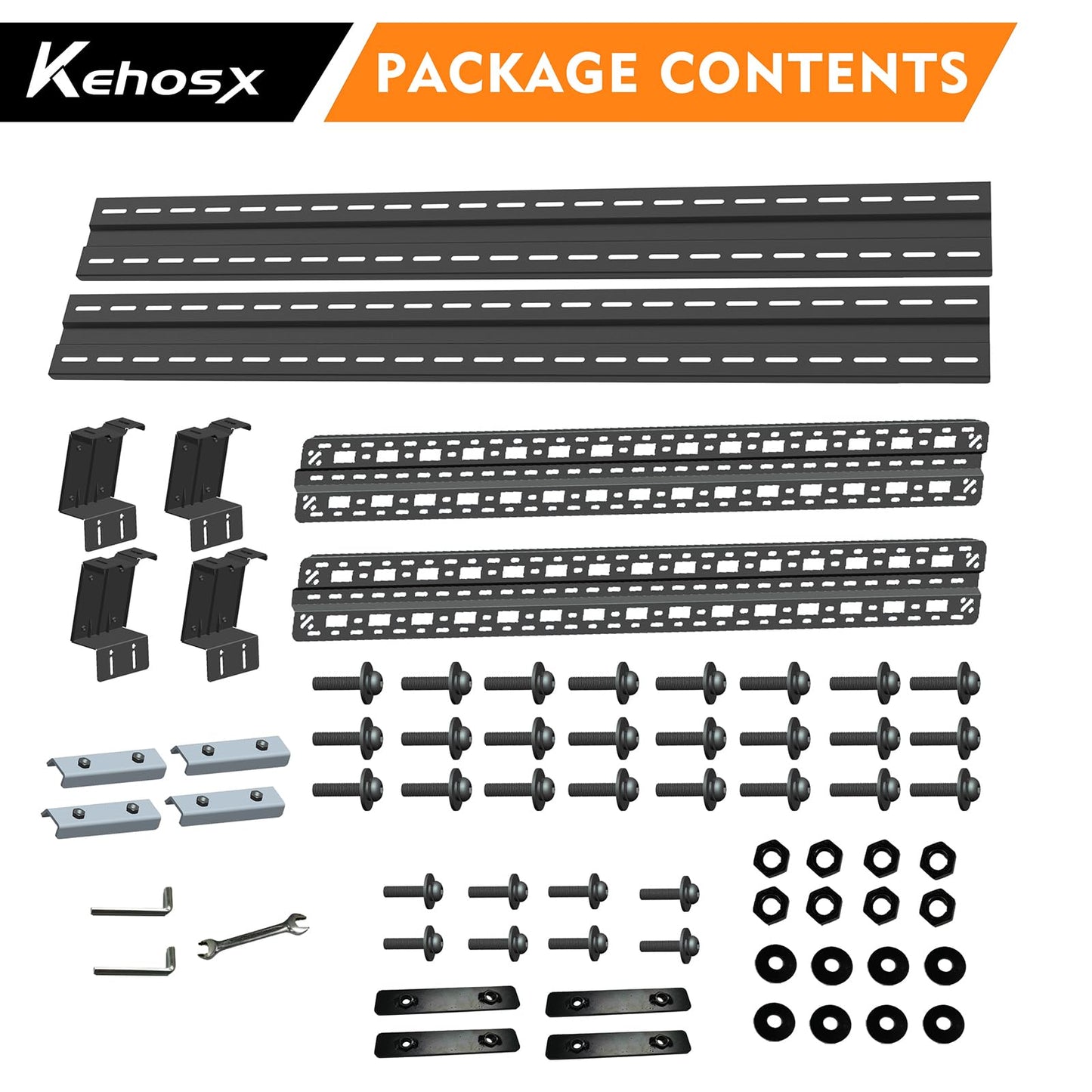 KEHOSX Adjustable Overland Bed Rack Truck Cargo Carrier | Compatible with Silverado/Colorado/Canyon/Sierra/S-10/Sonoma/Ram/F-150/F-250/F-350/Tundra/Titan/Ranger for Most Pickup
