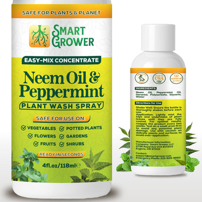 Neem Oil Spray for Plants by [Brand Name] - Peppermint Oil Formula for Indoor & Outdoor Use | 4 oz Concentrate Makes 1/2 Gallon Ready-to-Use
