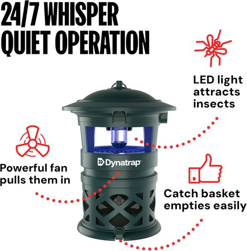 DynaTrap DT1130-GRSR Outdoor Mosquito & Flying Insect Trap - Effective Bug Zapper for 1/2 Acre - Green