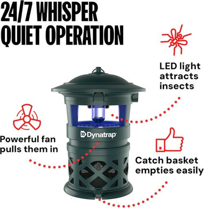 DynaTrap DT1130-GRSR Outdoor Mosquito & Flying Insect Trap - Effective Bug Zapper for 1/2 Acre - Green
