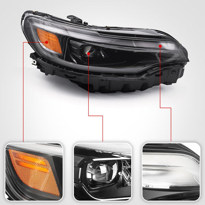 Huray HID Headlight Assembly for Jeep Cherokee 2019-2023 [Only for Xenon Type] OE Head Lamp Replacement Passenger Side