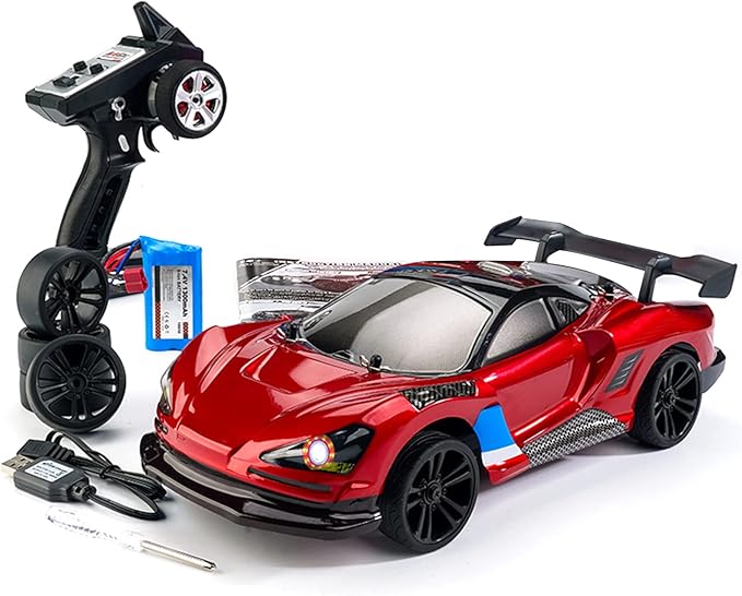 GoolRC RC Drift Car 1:16 Scale 4WD 35KM/H High Speed Remote Control Cars Full Proportional RTR 2.4GHz RC Racing Car with LED Lights Drifting Tire Racing Sport Toy Car for Teens and Adults