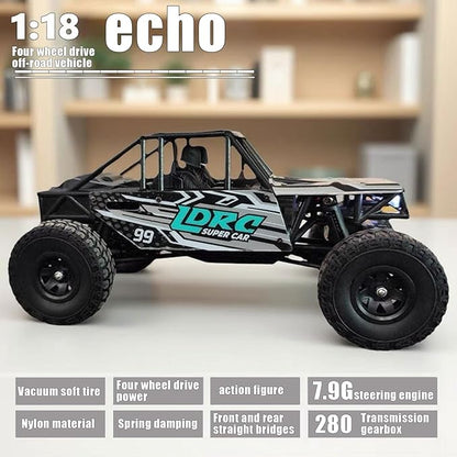 LDRC 18499 RC Climbing Car 1/18 Full Proportion Rc Offroad 4x4 Crawler Pipe Rack Vehicle Cars Model RTR (Blue)