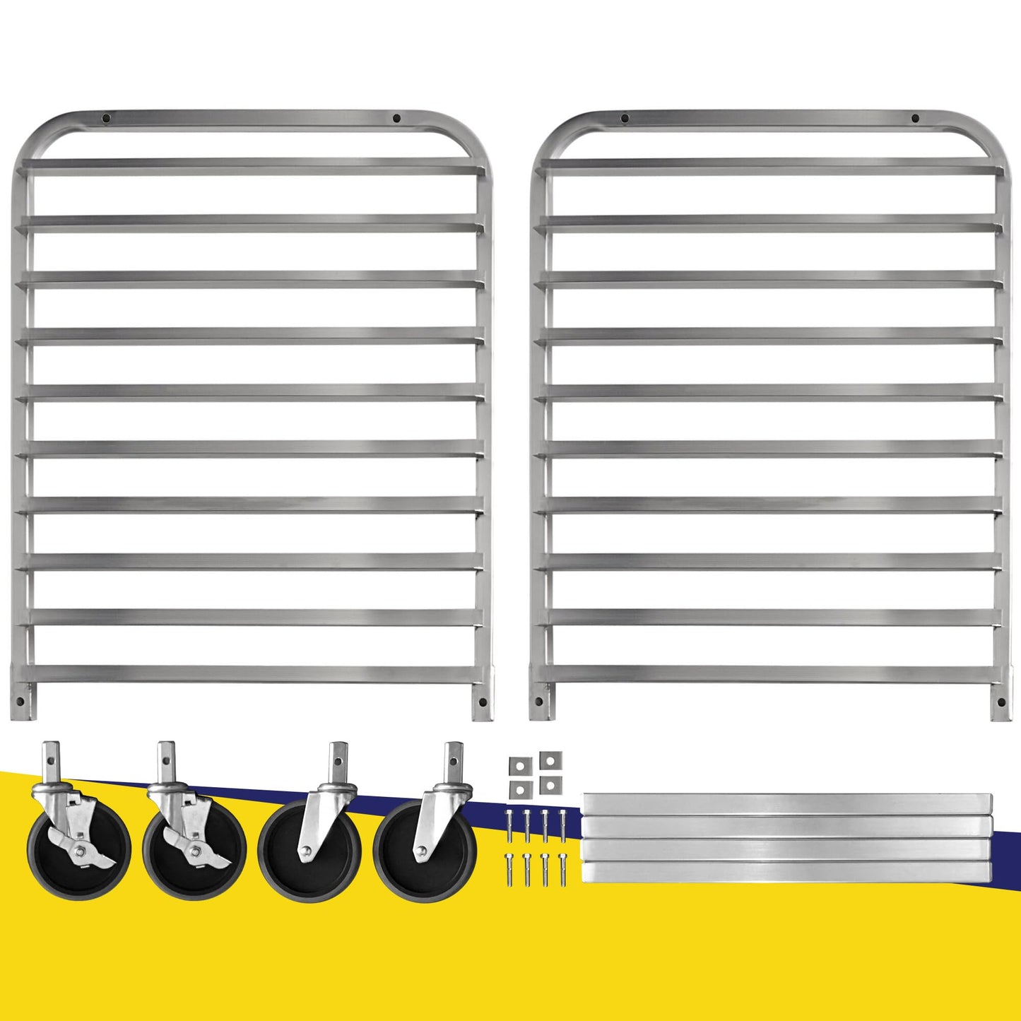 BIEAMA 10-Tier Sheet Pan Rack with Cover, NSF Bun Pan Rack, Aluminum Bakery Rack, Home Commercial Kitchen Bakery Cooling, 4 Wheels