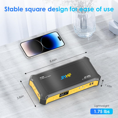 JIYHF Portable Power Station 99.9Wh, Laptop Charger & Backup Power with 65W USB-C PD, 100W AC Outlet, 12V DC Output, LED Light for Camping, Home Backup, Hurricane, Emergency, RV