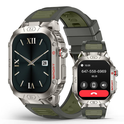 SOUYIE Smart Watch for Men with LED Flashlight, 2.02" HD Display Rugged Outdoor Sport Smartwatch with Compass/Altimeter/Barometer, Waterproof Fitness Tracker, Heart Rate Sleep Monitor for iOS Android