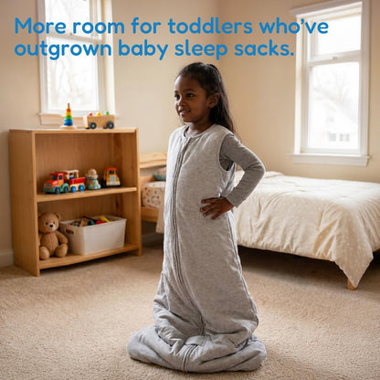 TotAha Toddler Sleep Sack 1.0 TOG for 2T-3T-4T, Soft Wearable Blanket Baby Sleep Bag with 2-Way Safe Zippers,Fluffy Extra Large Sleeping Sacks, Grey