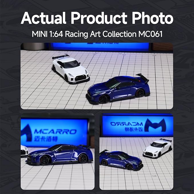 1/64 Scale RC Drift Car - 2.4GHz Half-Scale Remote Control 4WD High-Speed Mini Remote Control Car with Racing Lights (White)