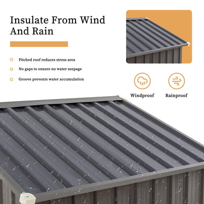 Vongrasig 5 x 3 x 6 FT Outdoor Storage Shed, Metal Tool Shed Clearance Garden Steel Shed with Side Window and Lockable Door Waterproof Tool Shed for Backyard Patio, Lawn (Gray)