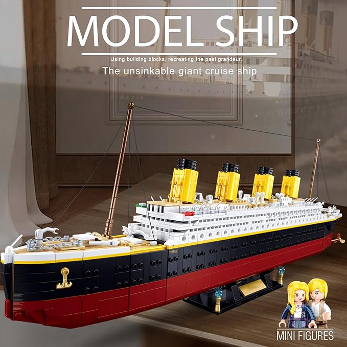 Model Set Ship Brick Set Gift for Adults and Kids 6+ with 2 Major Minifigures Compatible with Lego Sets STEM Big Shape Brick Set Ideal for Fans' Collection 2401 PCS