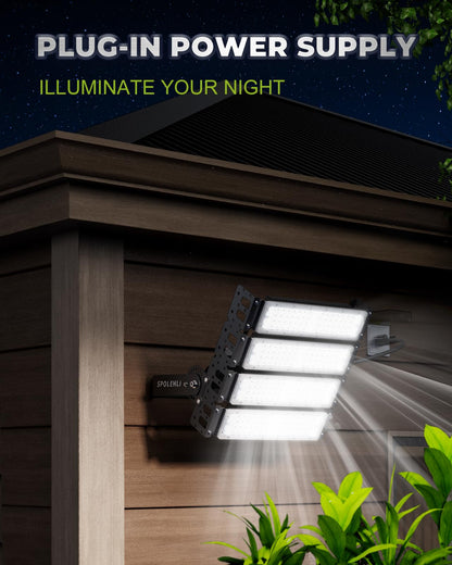 LED Stadium Light – 1200W Equivalent High Mast Flood Light 32,000LM, IP66 Waterproof, 50,000Hrs Lifespan, 120° Wide Beam for Tunnels/Parking Lots/Fields – Super Bright & Energy-Saving (200W, 85V-305V)