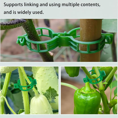 Skiennix 600 Pcs Tomato Clips - Heavy-Duty Plastic Vine Support for Healthy Climbing Plants