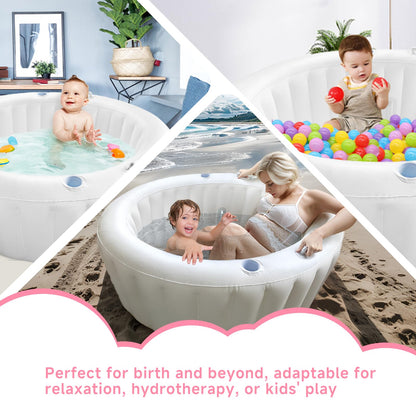 Besutosera Birth Pool in Creamy Marshmallow with Birth Pool Liner Set, Premium Birth Tub, Birthing Pool for Home Birth, Home Birth Tub, Birthing Tub Quick Inflation and Convenient