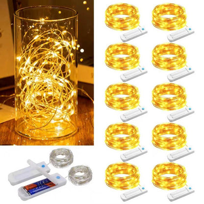 ZNYCYE 10 Pack Fairy Lights with Timer,10 ft 30 LED String Lights 8 Modes Fairy Lights Battery Operated Waterproof for DIY Wedding Party Bedroom Mason Jars Christmas Decorations (Warm White)