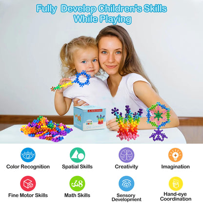 Chichalk Clip Connect 120 Piece Building Blocks | Diameter 1.26", STEM Building Toys Set Kindergarten Math Manipulatives for Kids Boys Girls, Educational Preschool Toys Activities Homeschool Supplies