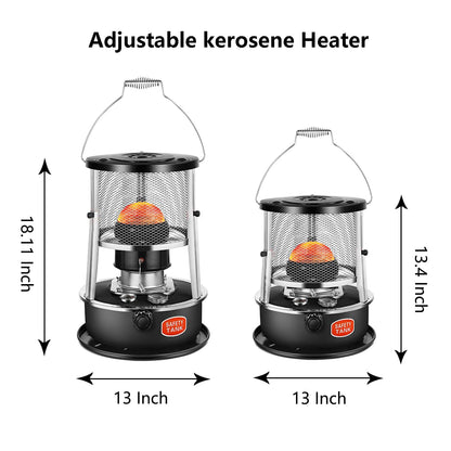Portable Kerosene Heater, Non-Electric Heater for Tent Cooking Ice Fishing Home and Survival Emergency, Black