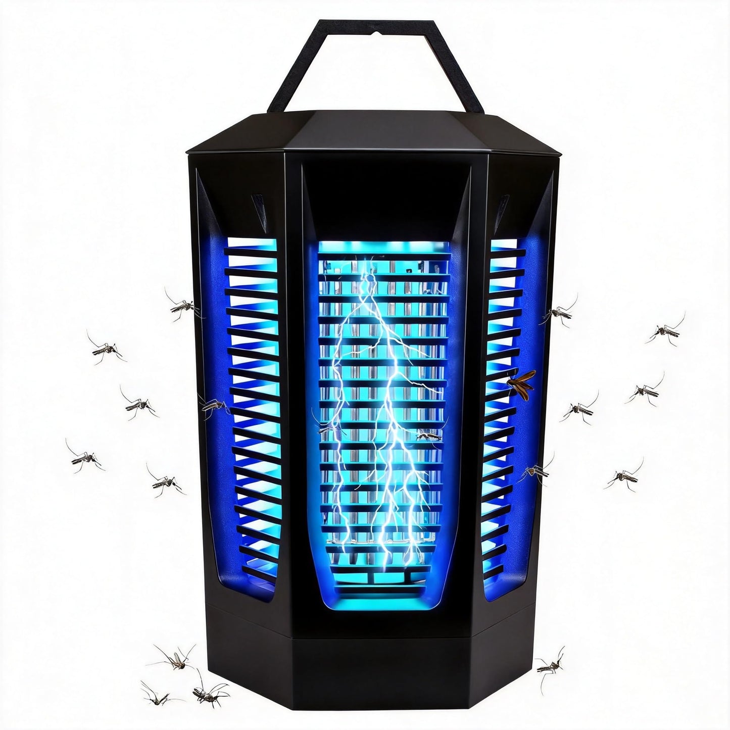 4200V Electric Fruit Fly Trap Indoors and Outdoors - 18W Gnat Trap, Mosquito Zapper with 2300 Sq Ft Coverage, IPX4 Waterproof Fly Killer for House, Kitchen, Patio, Backyard (Dark Black)