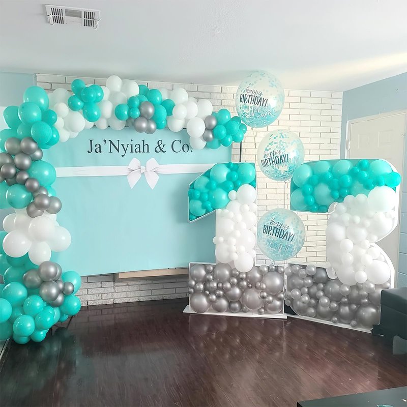 PartyWoo Teal Balloons 101pcs 12 Inch Turquoise Dark Teal Latex Balloons for Baby Shower Wedding Anniversary Gender Reveal Graduation Mermaid Birthday Pool Bachelorette Party Decorations Blue-Y69