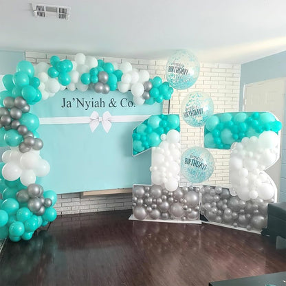 PartyWoo Teal Balloons 101pcs 12 Inch Turquoise Dark Teal Latex Balloons for Baby Shower Wedding Anniversary Gender Reveal Graduation Mermaid Birthday Pool Bachelorette Party Decorations Blue-Y69