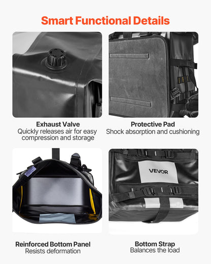 VEVOR Motorcycle Saddle Bags, 56L(28L*2) Waterproof Motorcycle Luggage Saddlebags Set of 2 with Detachable Shoulder Strap, Heavy-Duty Shoulder Bag Fit for Most Outdoor Adventure Sports Motorbike