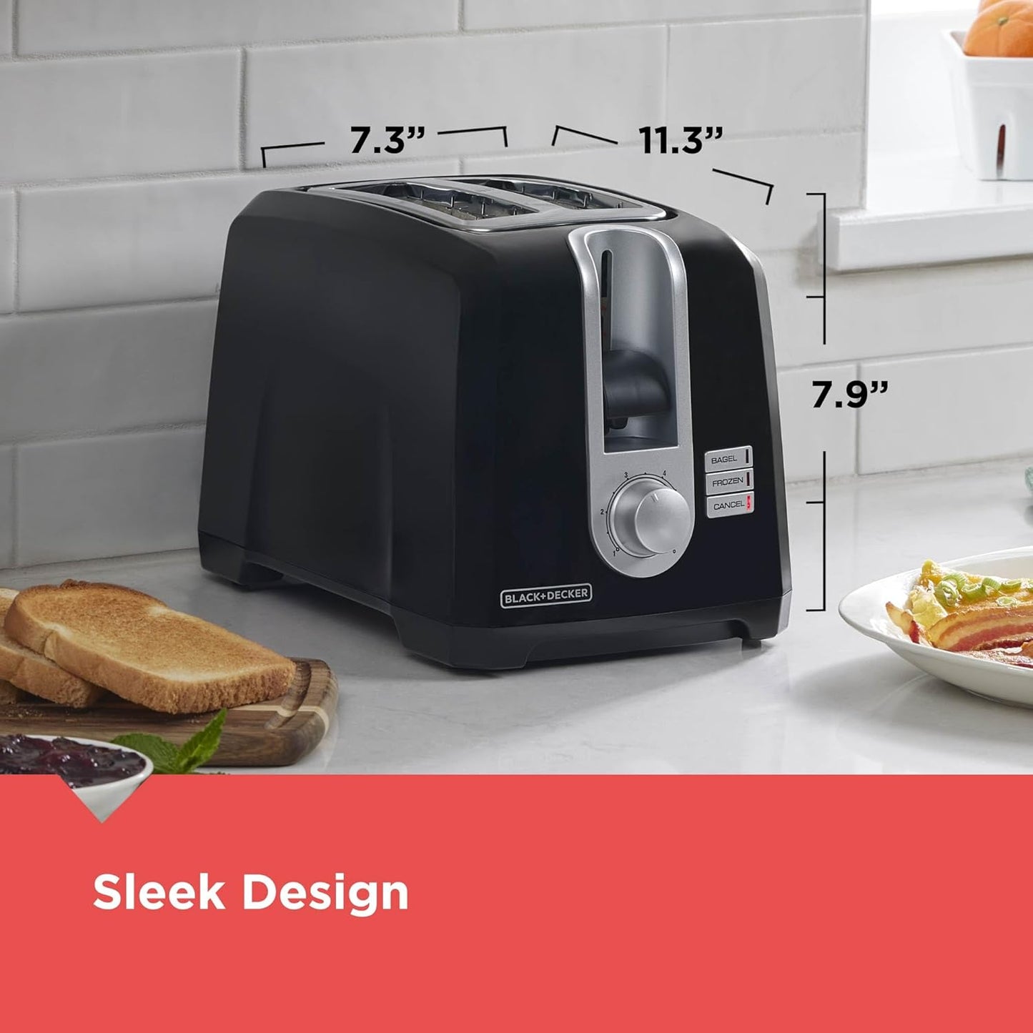 Skiennix 2-Slice Extra Wide Slot Toaster - Perfect for Bagels & Thick Bread, Stainless Steel Finish