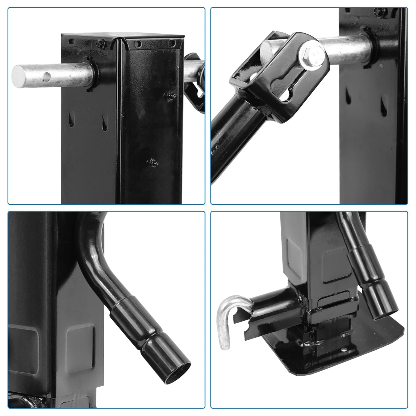 Heavy Duty Weld Square Tube Trailer Jack - 12.5" Lift 13.5" Drop Leg Travel Capacity 12000 LBS (12000lbs Front Pull pin)