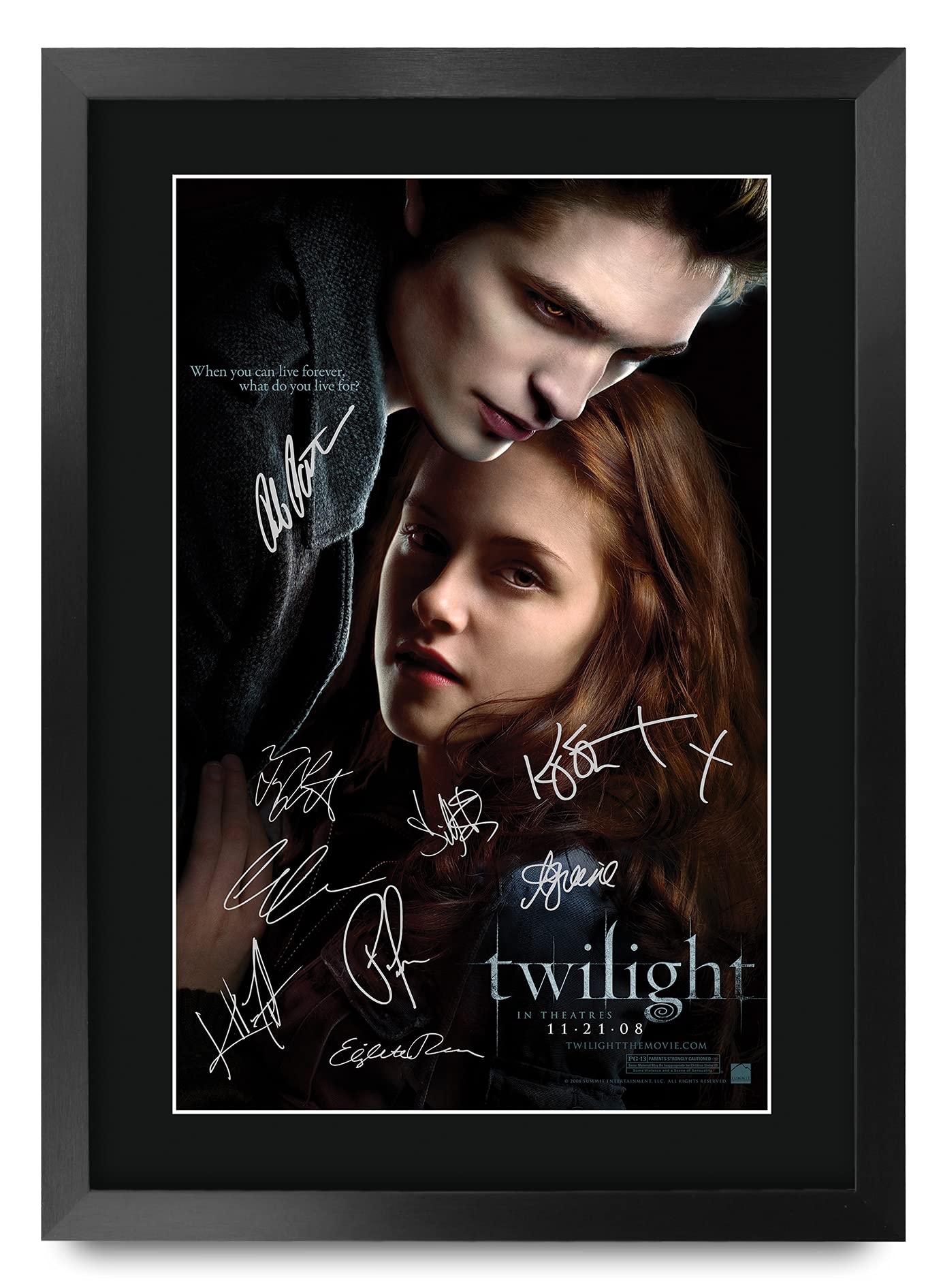 HWC Trading Twilight The Cast Kristen Stewart Robert Pattinson 16 x 12 inch Framed Gifts Printed Poster Signed Autograph Picture for Movie Memorabilia Fans - 16" x 12" Framed