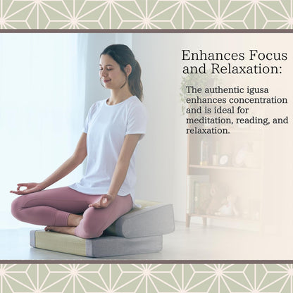 BJDesign Foldable Igusa Tatami Floor Chair - Zen Meditation Cushion and Seat, Dual-Purpose, Eco-Friendly, Handmade with Natural Materials, Easy to Store - Versatile Seating for Adults and Kids