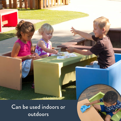 Children's Factory Adapta-Bench, CF910-055, Sky, Kids Flexible Seating, Classroom, Preschool and Daycare Furniture, Indoor or Outdoor Toddler Chairs