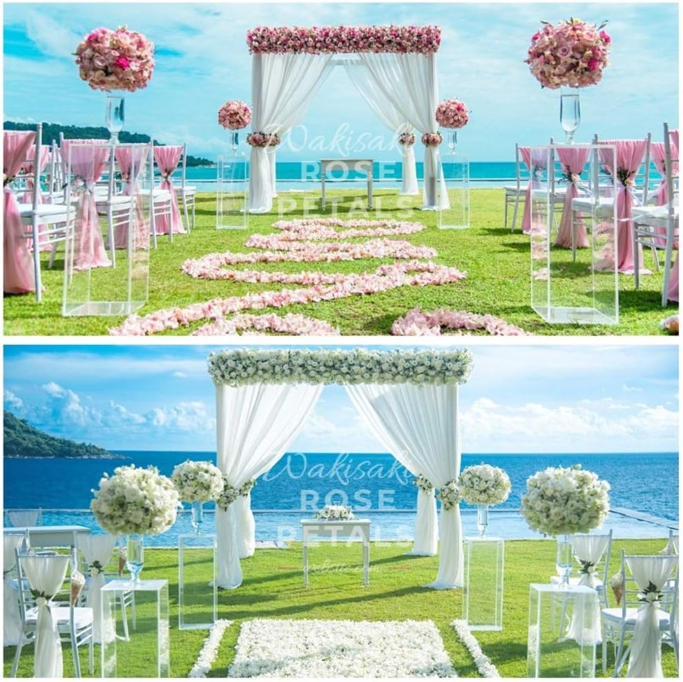 Skiennix Artificial Silk White Rose Petals - Scented & Pre-Separated for Weddings | 1000 Pcs Cream