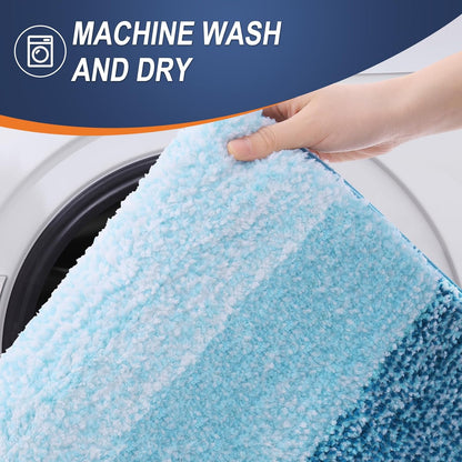OLANLY Bathroom Rugs - Extra Soft Microfiber Mat with Rubber Backing | Quick Dry, Washable, 30x20, Peacock Blue