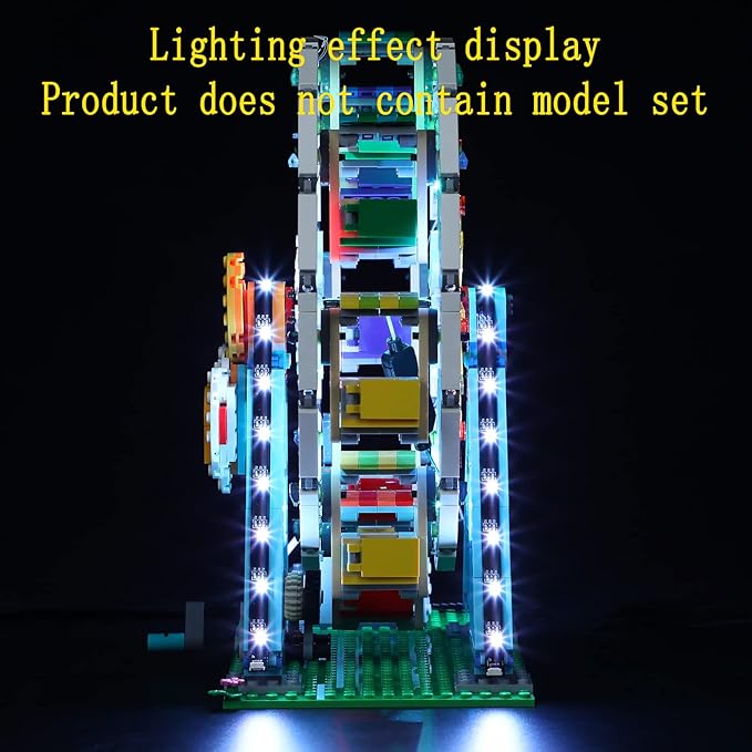 LED Light Kit (Remote Control) Compatible with Lego Ferris Wheel - Lighting Set for Creator 31119 (Model Set Not Included)