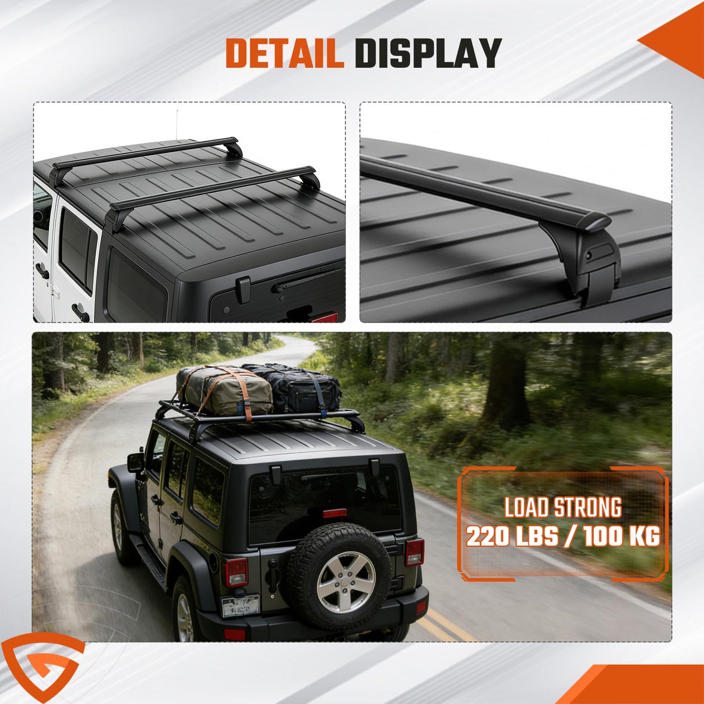 Abliseoum Roof Rack Cross Bars Compatible with Jeep Wrangler JK JL Gladiator JT 2007-2026 with Anti-Theft Metal Lock, 2 & 4 Door Heavy Duty Aluminum Crossbars Rooftop Cargo Kayak Bike Luggage Racks